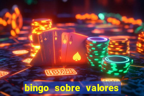 bingo sobre valores para imprimir